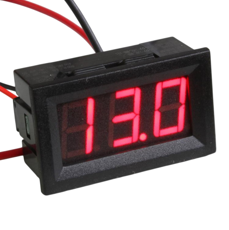 Цифровой амперметр в корпусе DC 0-100A, 47х28мм (красный)