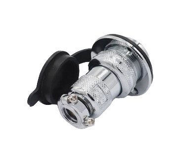 Авиационный разъем GX30 4pin d=30mm (папа с фланцем + защитный колпачок)