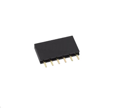 Однорядная линейка PBS-06 1*6 pin, мама, 2,54 мм, чёрный