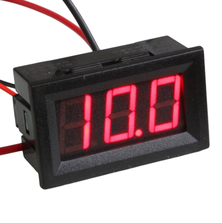 Цифровой амперметр в корпусе DC 0-10A, 47х28мм (красный)