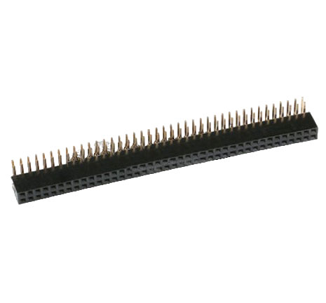Двухрядная линейка PBD-80R 2*40 pin, мама, 2,54 мм, угловая